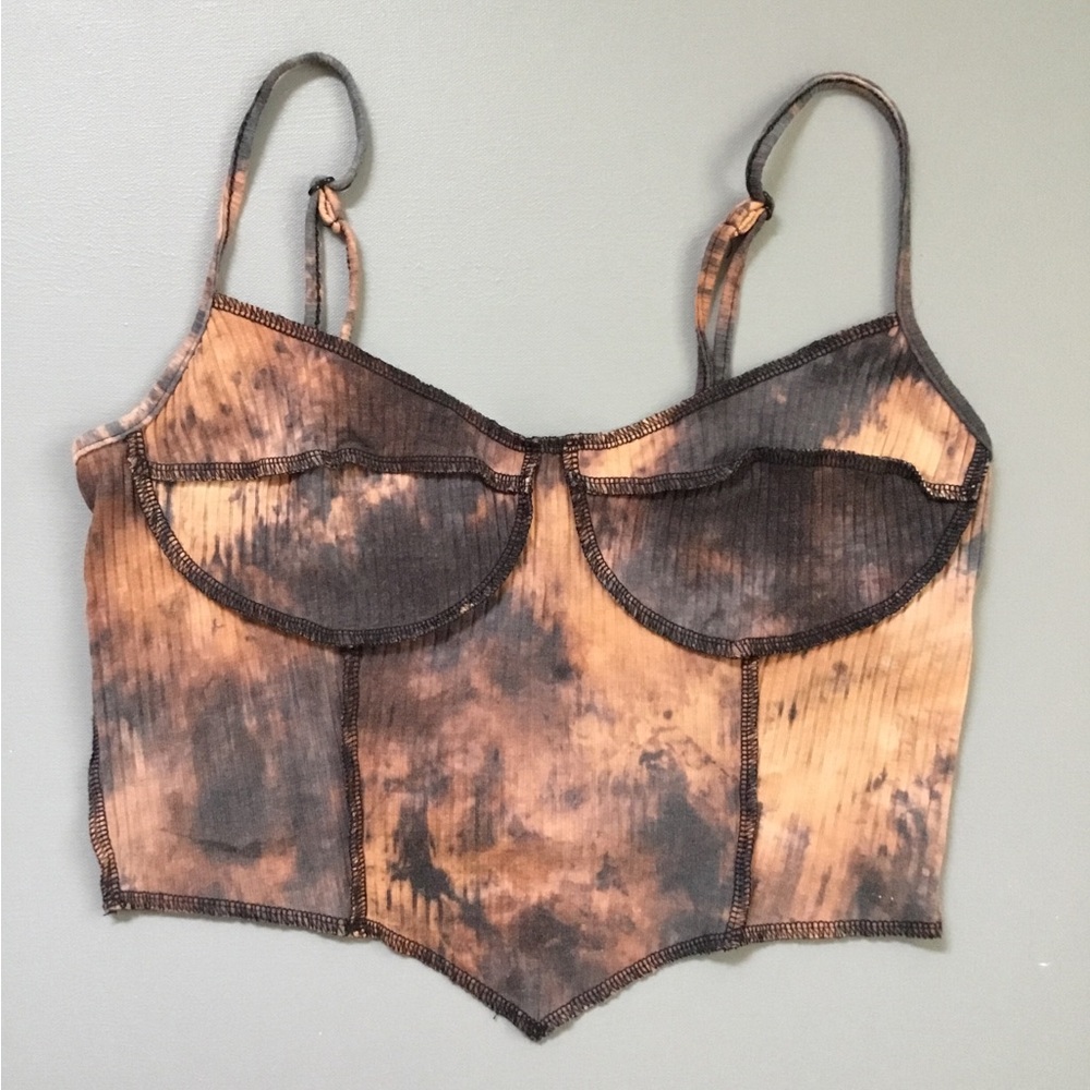 Shein Ribbed Tie-Dye Crop Top